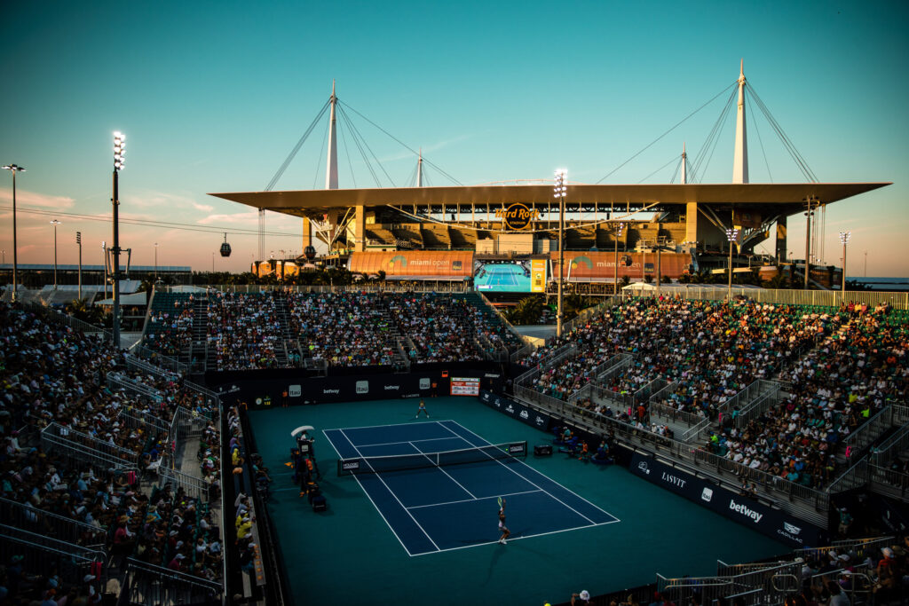 Grandstand Court action from the Miami Open 2023