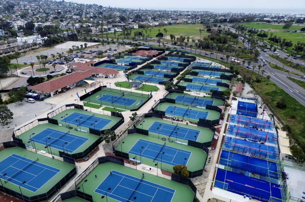 Tennis, Pickleball, and Padel Courts at Barnes Tennis Center in San Diego