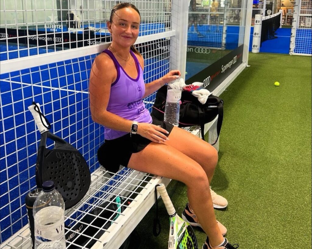 Pro padel player Aimee Gibson
