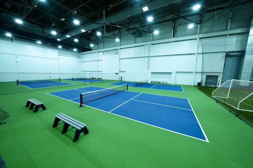 Pickleball courts at Bosee Sports in Boston